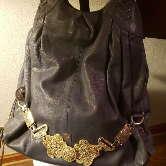 Waterlily LA navy blue handbag. - Picture 3 of 7